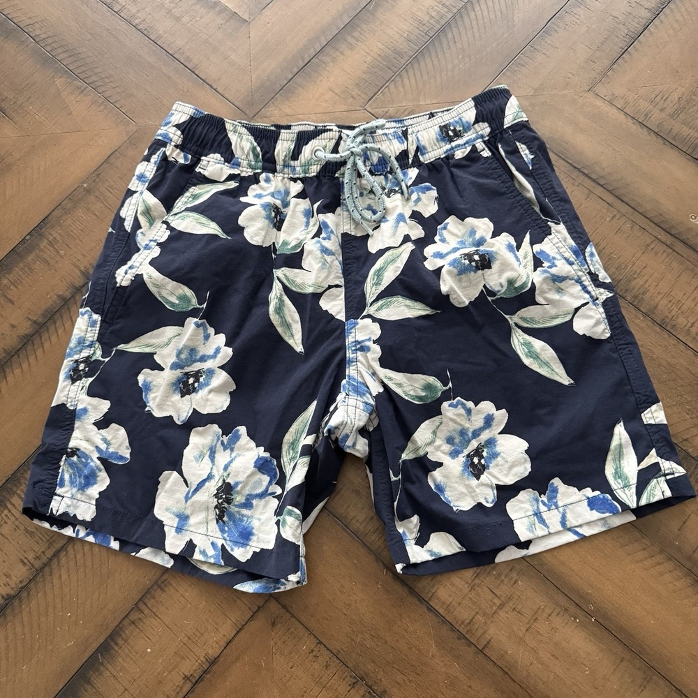 J Crew Men's Floral Pattern Swim Trunks with 6" Inseam, Size XS